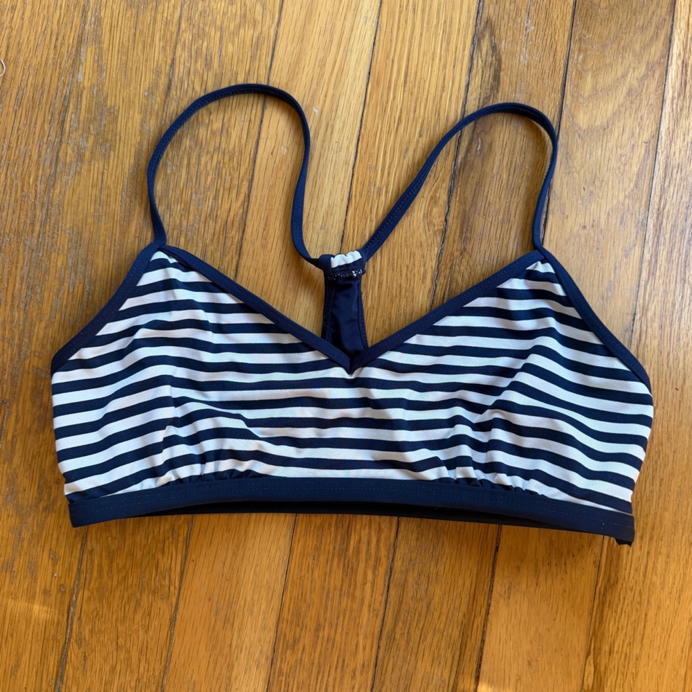 Carve designs blue and white striped bikini top